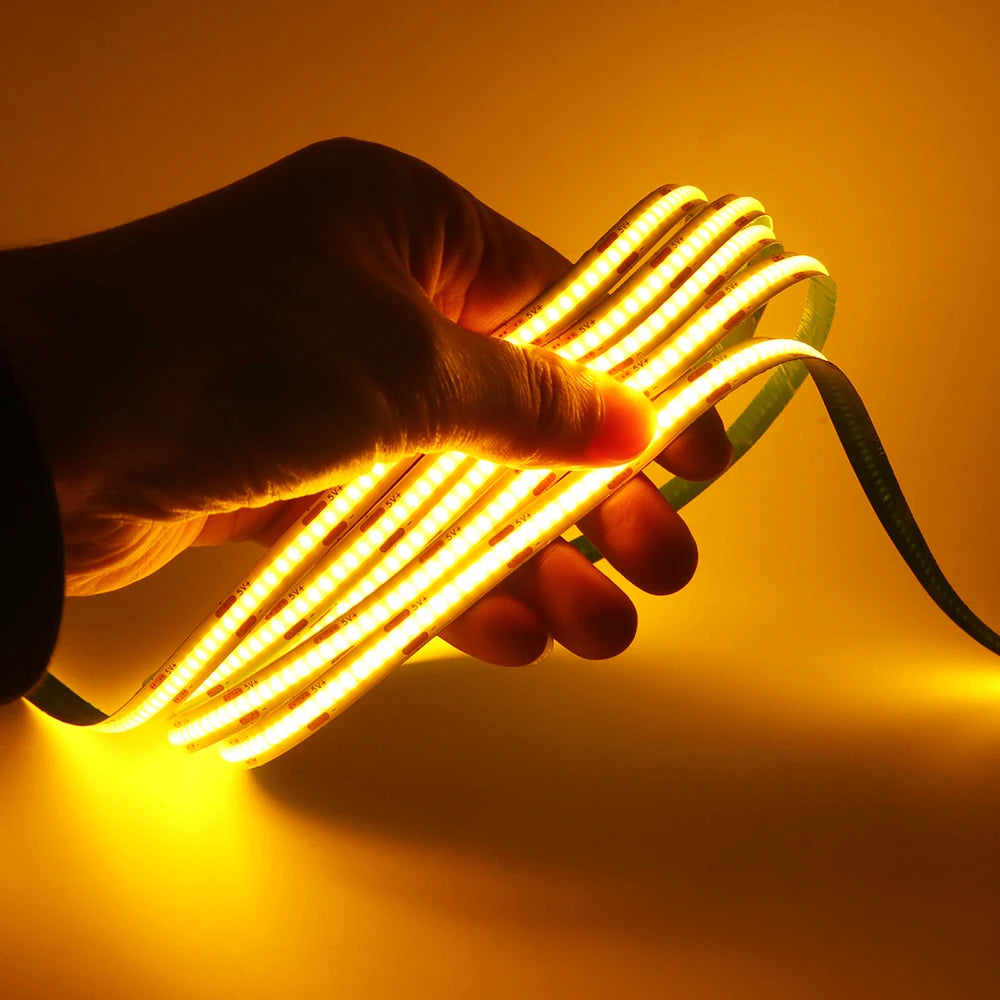 5V Motion Sensor Nigth Light COB Led Strip USB Battery Power 3mm 5mm 8mm PCB 320 LEDs Flex Lamp for Under Cabinet Kitchen Stairs