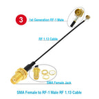 10PCS RF SMA to RF Cable RP-SMA/SMA Female to u.FL/IPX-1 Male Plug Connector WIFI Antenna Jumper RG113 RF1.13 Pigtail