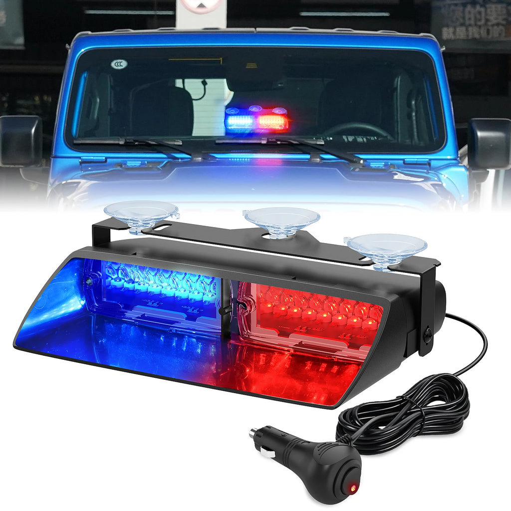 Nilight Bright LED Strobe Lights , Car Windshield Warning Flash Light with Suction Cups, Hazard Safety Lamp for Truck