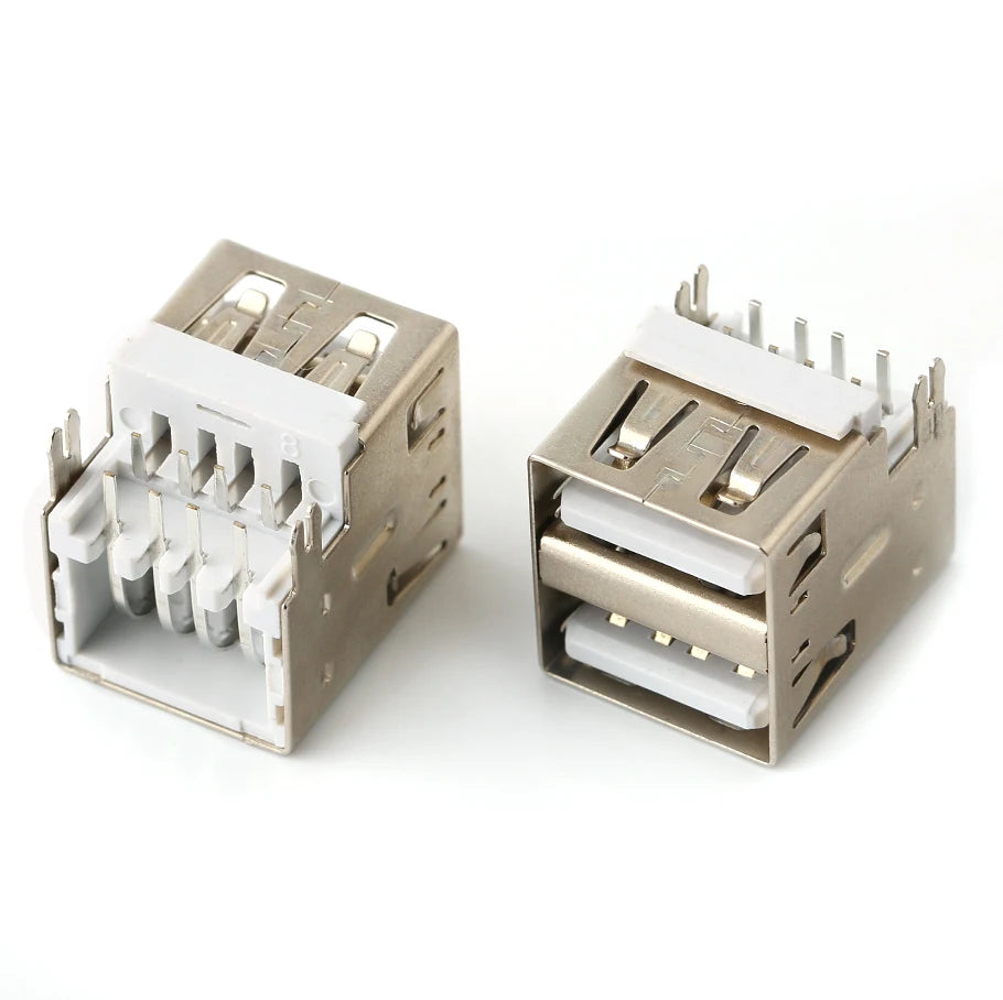 10PCS USB Interface Double-Layer USB Socket Type A Standard Port Male and Female Solder Socket DIP Straight Bent Pin PCB Socket