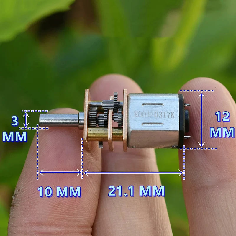 1PC Mini N10/N20/N30 Full Metal Gear Motor DC 3V 5V 6V 9V 12V Slow Speed Large Torque DIY Toy Model Electric Lock