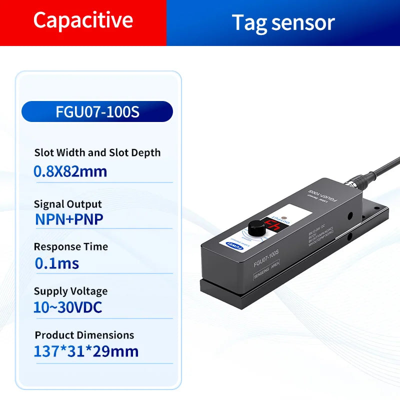 FGU07-100S Capacitive Detection Transparent Label Sensor Switch for Marking Eye in Labeling Machine