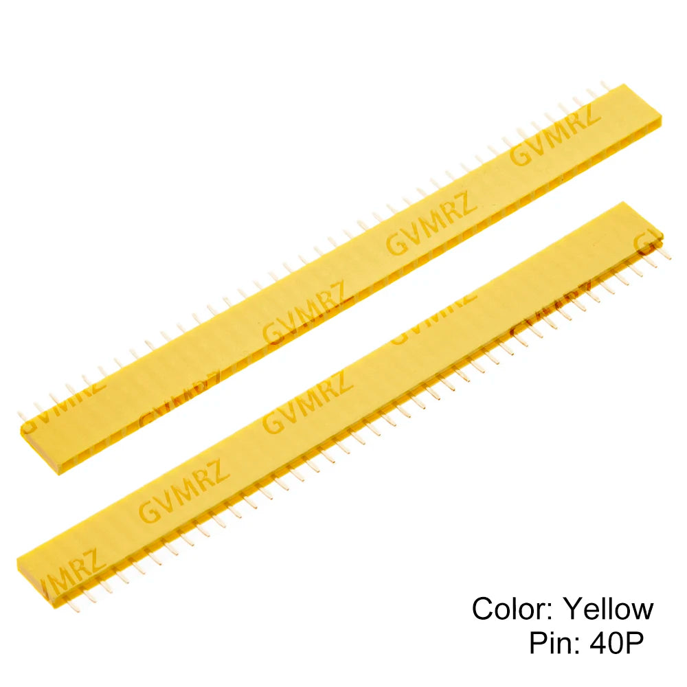 10PCS 40Pin Black White Red 2.54mm Single Double Row Straight Male Female Pin Header Connector Strip For PBC Ard Yellow Blue