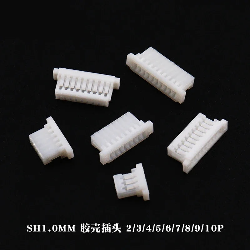 50Pcs JST SH1.0 1.0mm Pitch Male / Female Housing Connector 2P 3P 4P 5P 6P 7P 8P 9P 10Pin Vertical/Horizontal Type Socket Shell