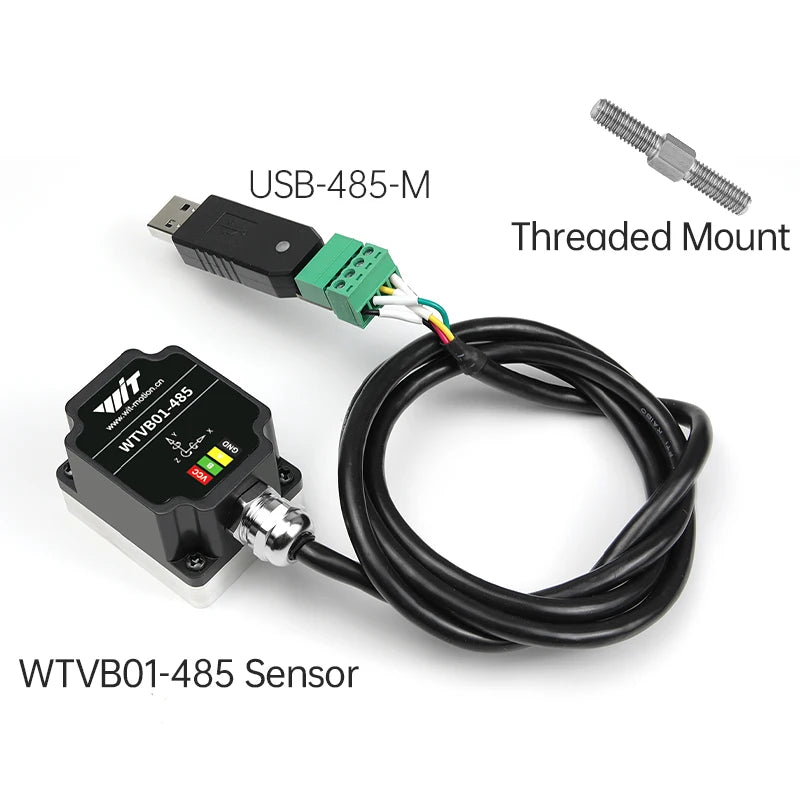 WitMotion WTVB01-485 IPX8 Vibration Sensor 3axis (XYZ) Modbus Vibration Analyzer Displacement(Acceleration +Speed+Amplitude)