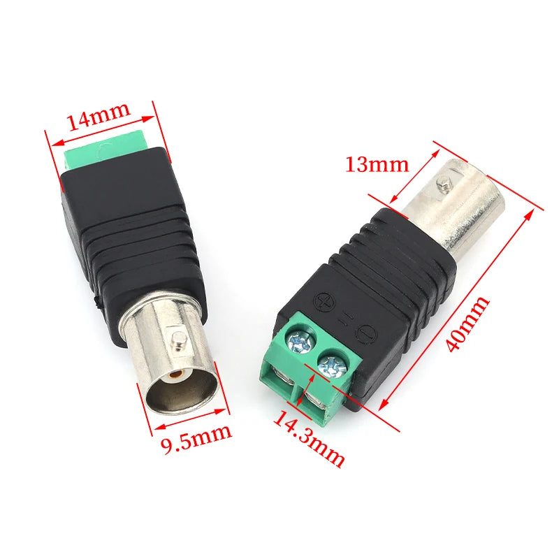 2PCS DC 12V Male Female BNC Connectors 5.5*2.1mm/2.5mm Welding-Free Power DC Plug Adapter Jack Sockets For LED Strip CCTV Camera