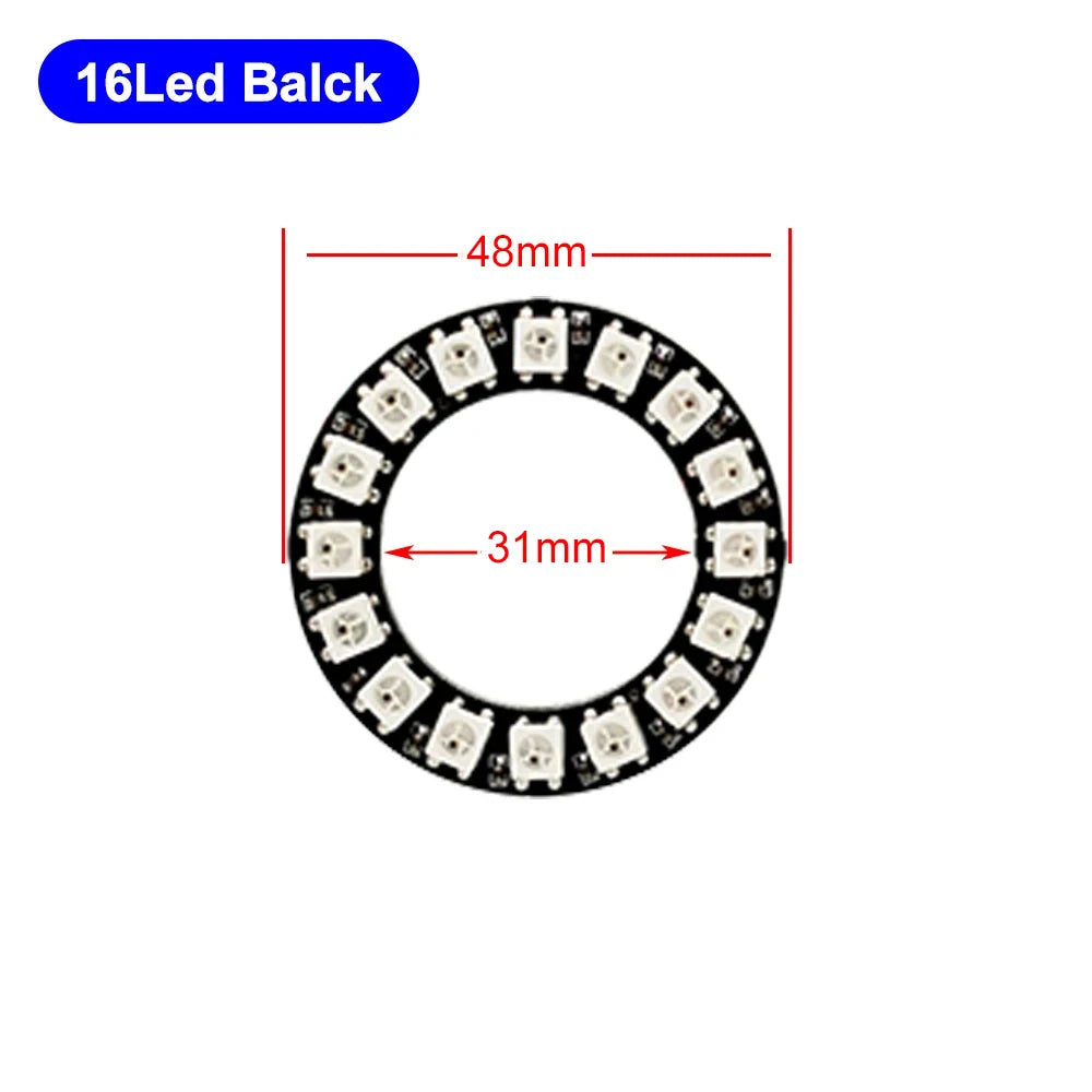 DC5V WS2812B DIY Led Ring Individually Addressable WS2812 IC Built-in 5050 RGB Round Modules Circle Arduino Light 8 To 148 Pixel