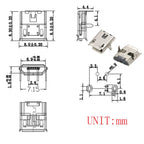 10PCS Micro USB 2P 5P Jack Charging Port Plug Dock Charger DIP SMD For Phone Tabletels Speakers Etc Port Socket Power Connector