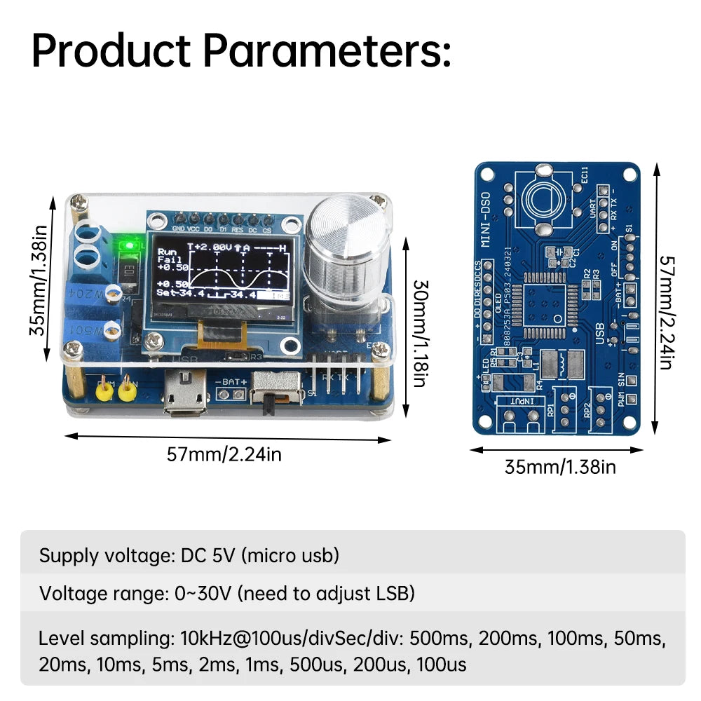 Digital Oscilloscope Kit 0.96 Inch LCD with 3 Trigger Modes Signal Generator Module DIY Electronic Parts STC Microcontroller