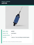 TEZUO AZ8169 IP65 Limit Switch Micro Travel Switch for Industrial Automation
