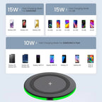 30W Wireless Charger LED Phone Charger Stand Suitable for IPhone17 16 15 14 13 12 Pro Fast Charging Base for Xiaomi Samsung