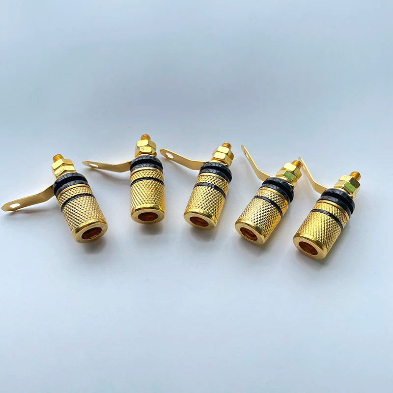 5-10pcs Amplifier Speaker Terminal Gold Plated Binding Post Banana Plug Socket Connector Suitable for 4mm Banana Plugs