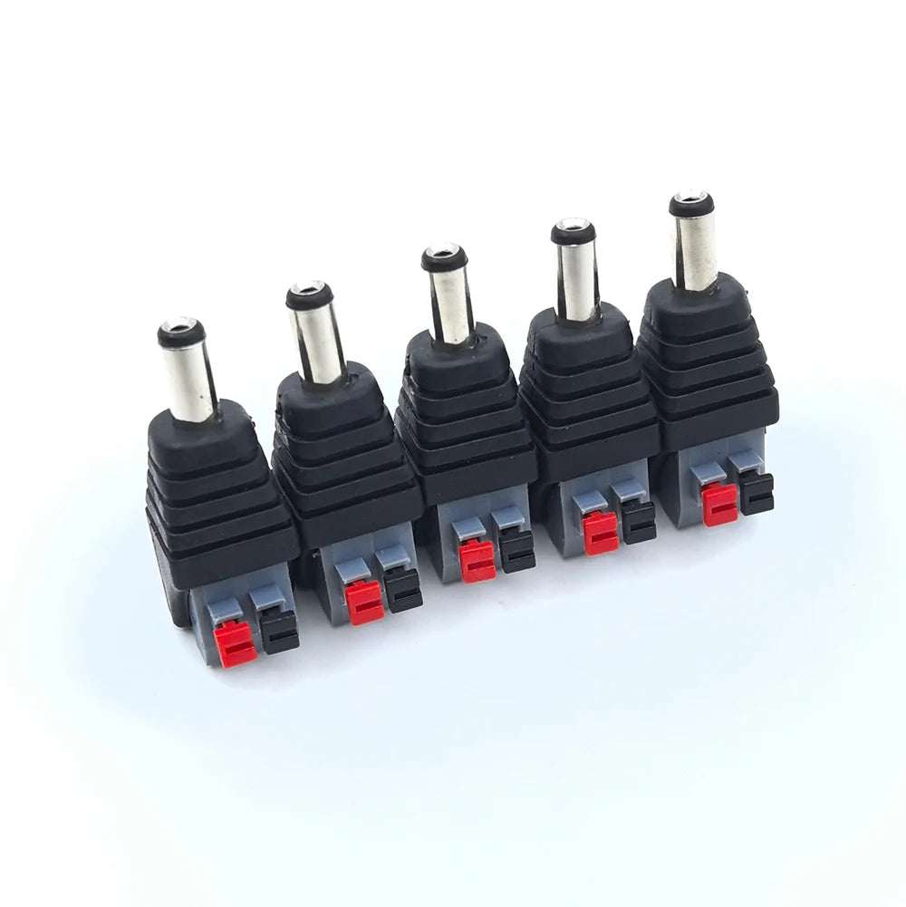 Male Female Socket Barrel Adapter 12V DC Power Connector Plug Jack for CCTV Camera LED Strip Supply Terminal 2.1mm X 5.5mm
