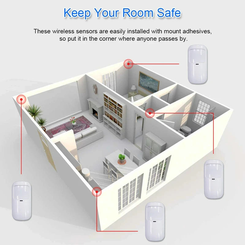 433MHz Wireless Pet-immunity PIR Motion Sensor Detector 15kg Pet Immune EV1527 Code Smart Home Security Host Alarm Accessories