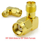 Connector SMA to SMA/ RP-SMA to SMA / RPSMA Male Plug & Female Jack Slide-on Straight RF Coax Adapter Connector for WIFI Antenna