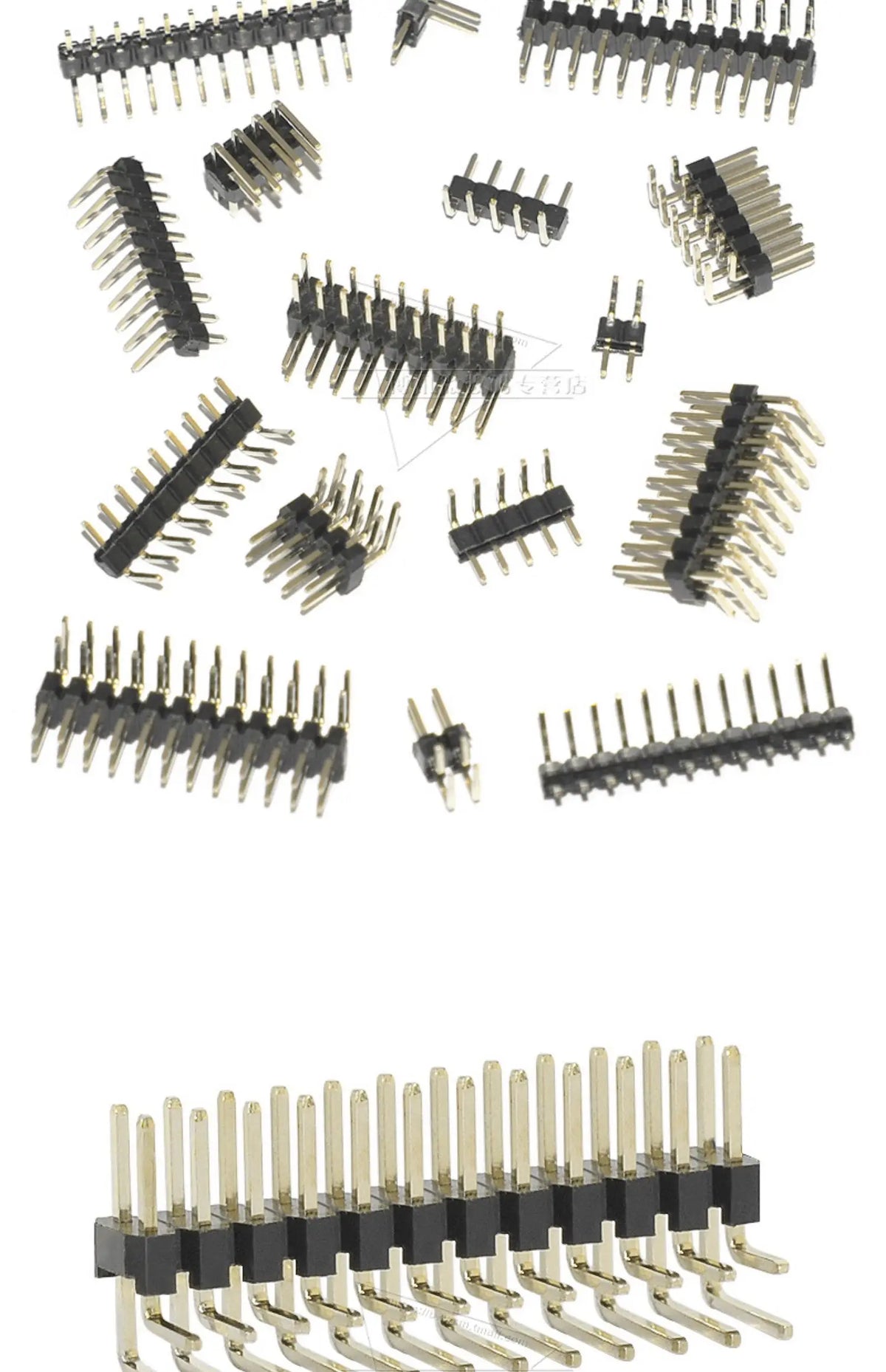 50pcs 2.0mm Pitch Pin Header Single Row Double Row 90 Degree Curved Needle Copper Foot Pin 2*2P/3P/4P/5P/6P/7P/8P/12P