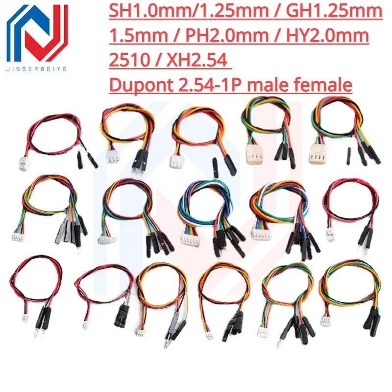 5Pcs SH1.0mm/1.25/GH1.25/1.5/PH2.0mm/HY2.0/2510/XH2.54mm To DuPont Wire 2.54 2-6P Cable Male Female Jumper Wire Connecting Cable