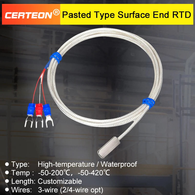 Adhesive RTD Stick-on Temperature Sensor Surface Mount RTD Pasted Type Surface End RTD Self-Adhesive RTD