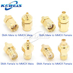 1Pcs SMA to MCX/MMCX Adapter MMCX to SMA Male Plug & Female Jack Straight RF Coaxial Antenna Connector Kit High Quality KEBEIS