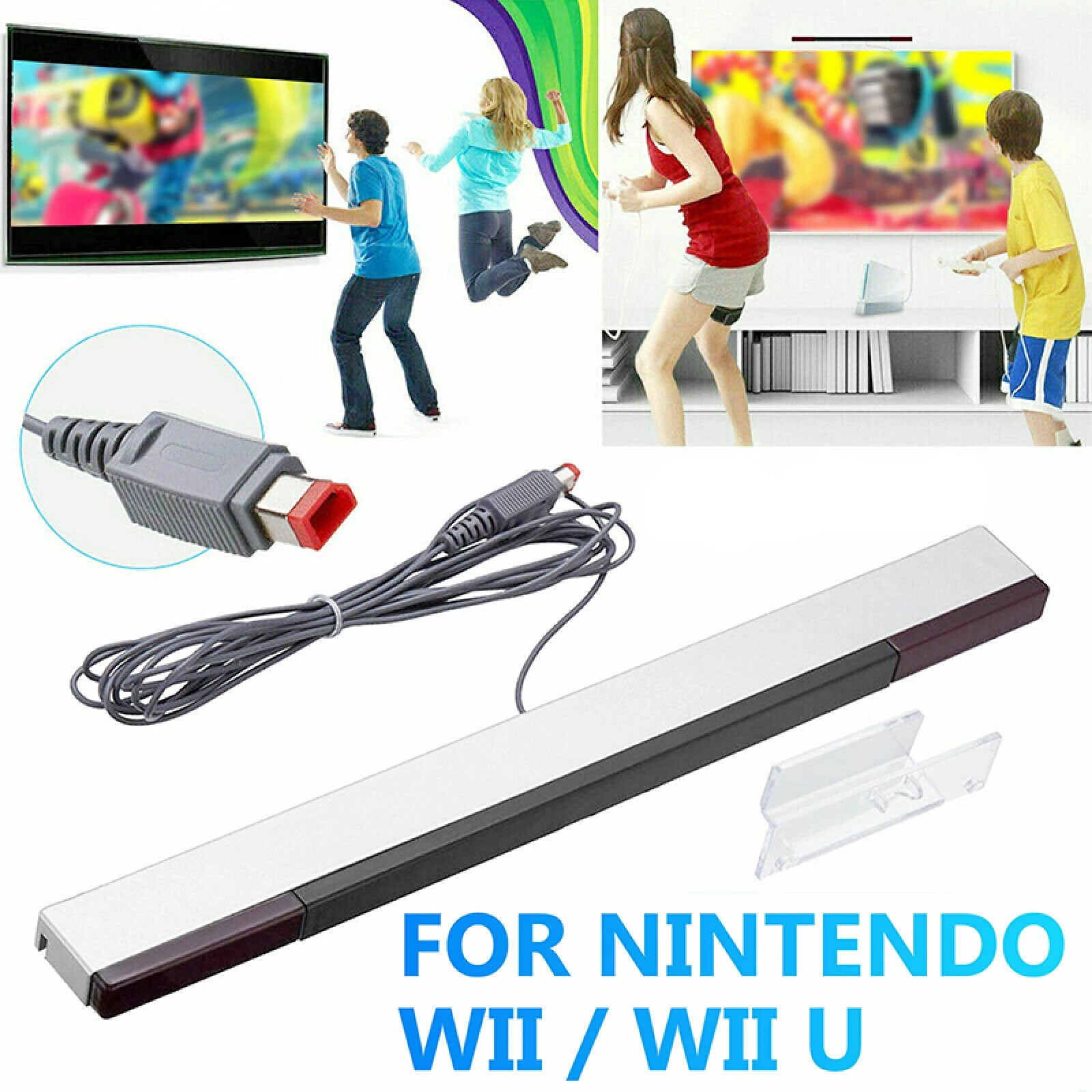 Plug & Play Wired Sensor Bar For Nintendo Wii & Wii U Controller Wired IR Infrared Ray Inductor Sensor Bar For Nintendo Game