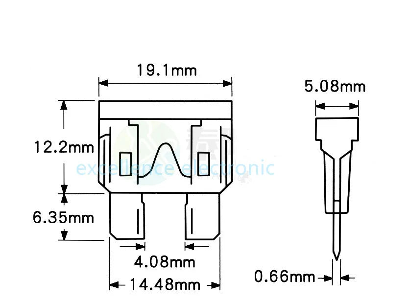 32V ATC Medium Blade Fuse Holder Waterproof for ATC/ATO Inline with 16/14/12AWG Wires - Selectable 5A 10A 15A 20A 40A Fuses