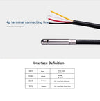 SHT20 SHT30 SHT40 temperature and humidity sensor waterproof stainless steel IIC module digital I2C probe