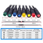 M8 2 3 4 5 6 Pin DC Electric Bicycle Butt Joint Plug Waterproof Female Male Connector Wiring Scooter Brake Cable Signal 20CM