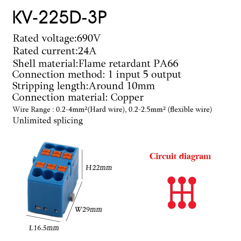 1Pc Wire Electrical Cable Connectors Plug-in Terminal Block PTFIX 2.5mm² Splitter Spliceable DIN-Rail Mounting Junction Box Tool