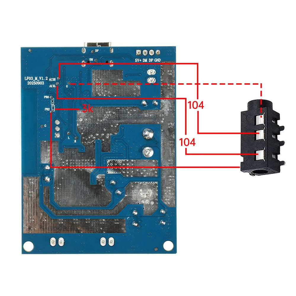 DC 6.6V-8.4V BT Amplifier Board With 2 x 25W Adjustable Tuning And Integrated Charging Type C Bluetooth Amplifier Module