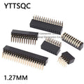 10PCS 1.27mm Pitch 2*2/3/4/5/40 pin Double Row Right Angle FEMALE HEADER Strip Connector Socket 2X3p/4p/6p/8p/20/40 PIN