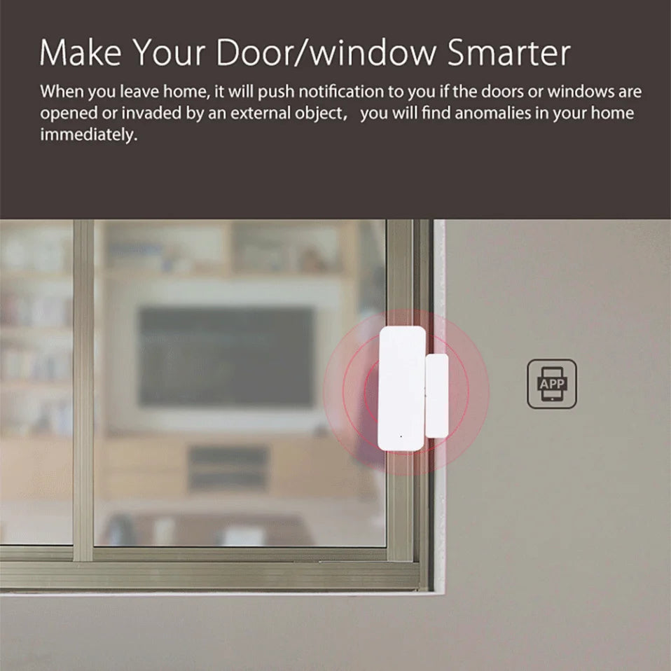 Tuya Wifi Door Sensor Window Entry Sensor Security Burglar Magnetic Sensor Alarm Smart Life Work With Alexa Google Home