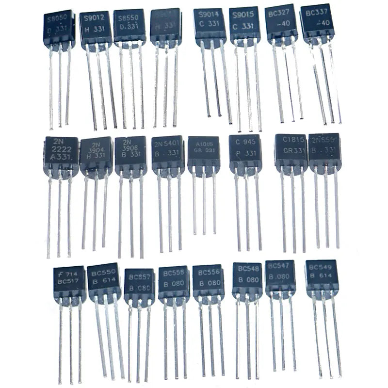 480Pcs 24Types Silicon In-line NPN PNP Transistor Assortment Kit set 2N2222 S8050 S9014 2N3906 BC547 BC548 BC549 BC550 BC558