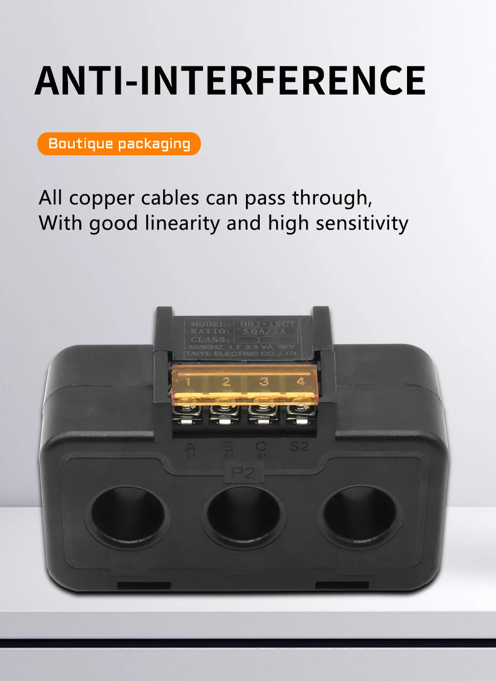 Three Phase 0.5 Class Current Transformer CT5 AC Current Transformer 50A 100A 200A Current Sensor