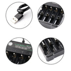 2 3 4 Slots 18650 Battery Charger For 3.7V Rechargeable Lithium AC 110V/220V 10440 14500 16340 16650 14650 18350 18500 Batteries