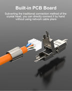 ONTi-Cable Extender Junction Adapter, RJ45 Lan Cable Extension Connector, Full Shielded Toolless Connection Box
