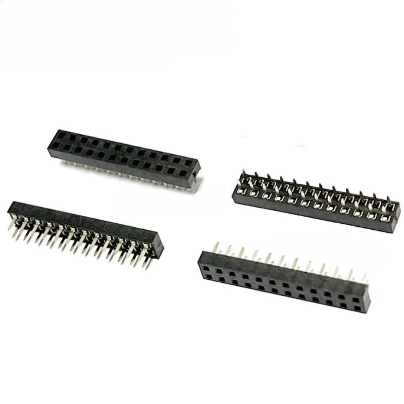 20pcs 2.0mm Pitch Straight Short Plastic Height2.0/4.3/6.35mm Dual Row Dip 2X3/5/7/9/10-40P PCB Socket Gold Female Pin Header