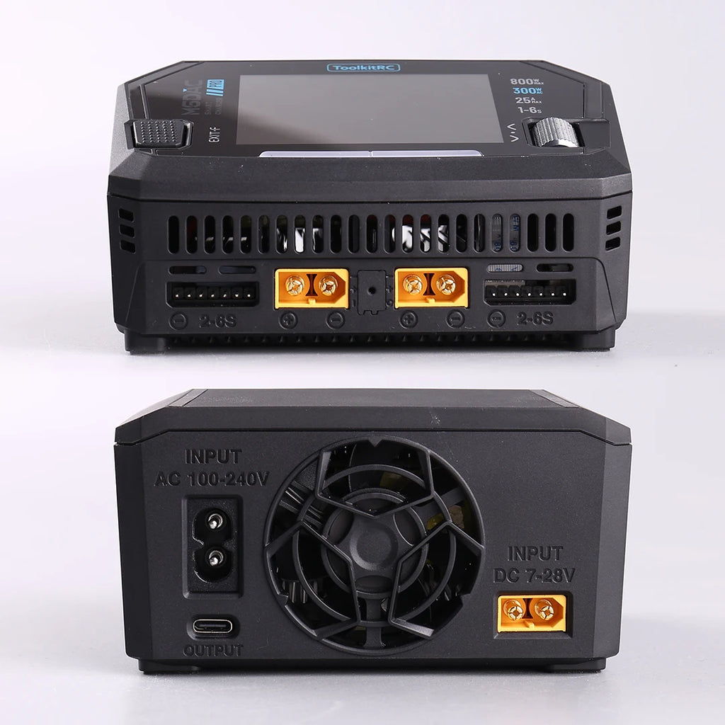 ToolkitRC M6DAC PRO V2 Dual Channel Smart Lipo Battery Charger Discharger AC 200W DC 800W 16A for 1-6S LiHV LiPo PD65W FPV Drone