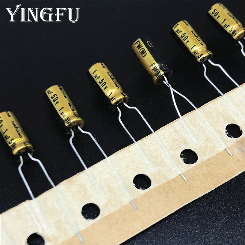10pcs/100pcs 1uF 50V NICHICON FW Series 5x11mm 50V1uF HiFi Audio Capacitor