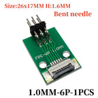 FFC/FPC Adapter Board with Soldered 1.0MM Flip Cover Lower Connector Straight or Bent Pins Available, 4/6/8/10/12/14/16/20/30P