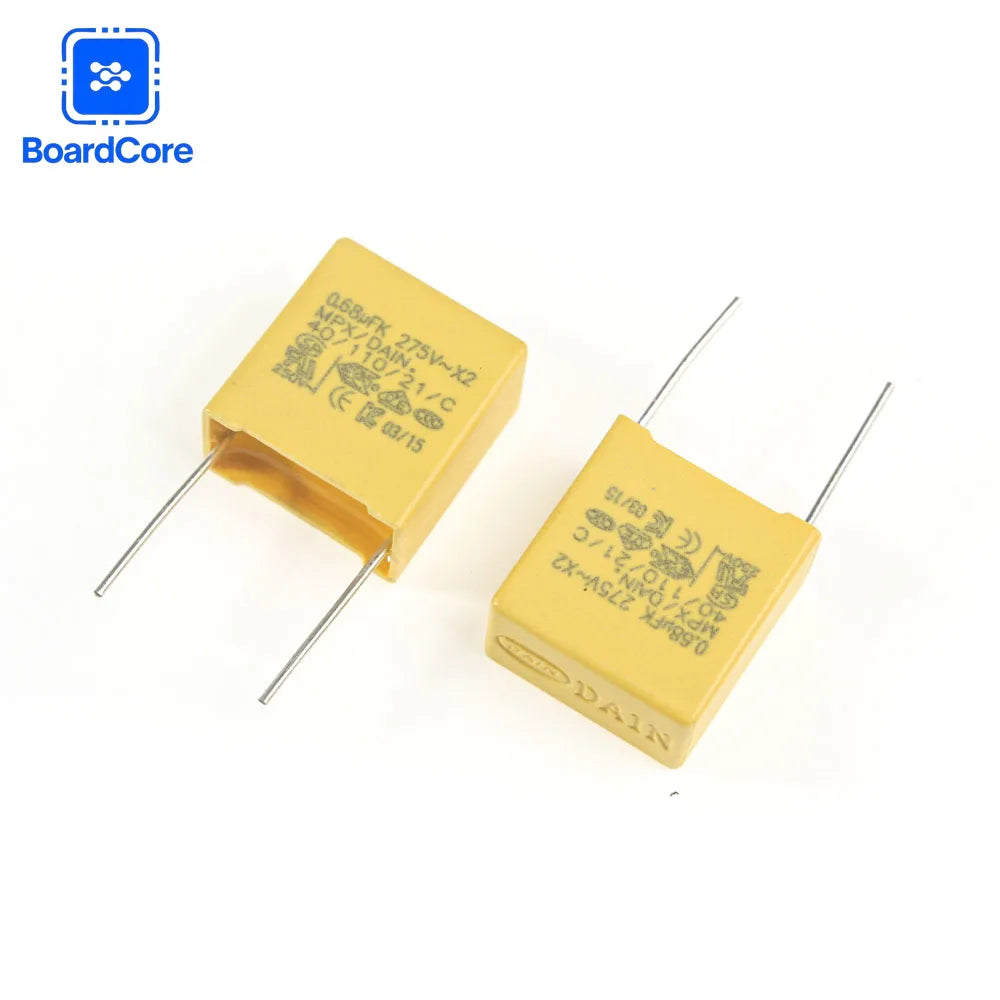 ×2 Safety Capacitor Kit 275VACPolyester Film 0.047μF-1μF Assortment for DIY Electronics EMI Filter Repair Hobby 50PCS