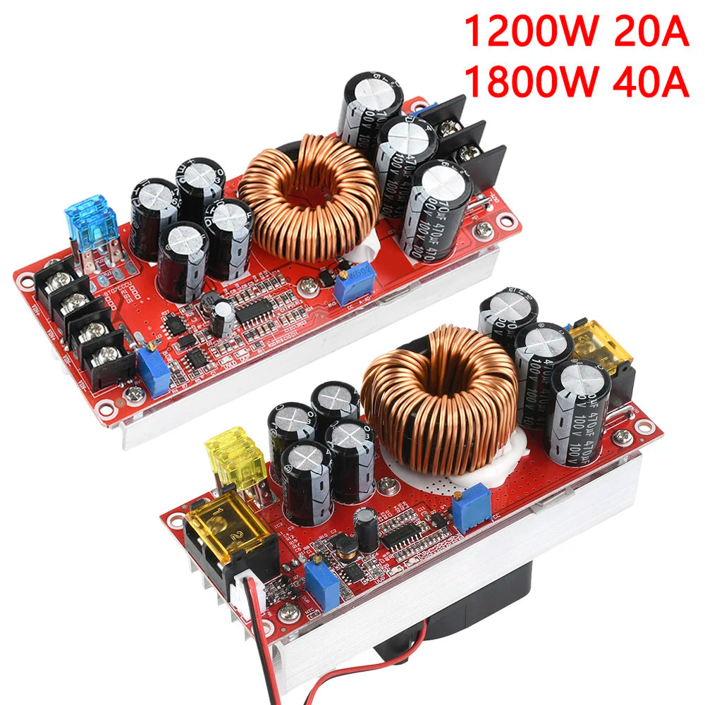 1800W 40A DC-DC Boost Converter Step Up Power Supply Module 10-60V To 12-90V Adjustable Voltage Charger 1200W 20A Boost Module