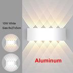 LED Wall Sconces 2W/4W/6W/8W/10W Modern Wall Light, Hardwired Aluminum Wall Lamp,Black Up Down Wall Mount Lights for Living Roo