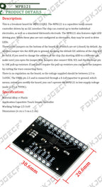 10PCS MPR121 Breakout V12 Capacitive Touch Sensor Controller Module I2C keyboard Development Board For Arduino