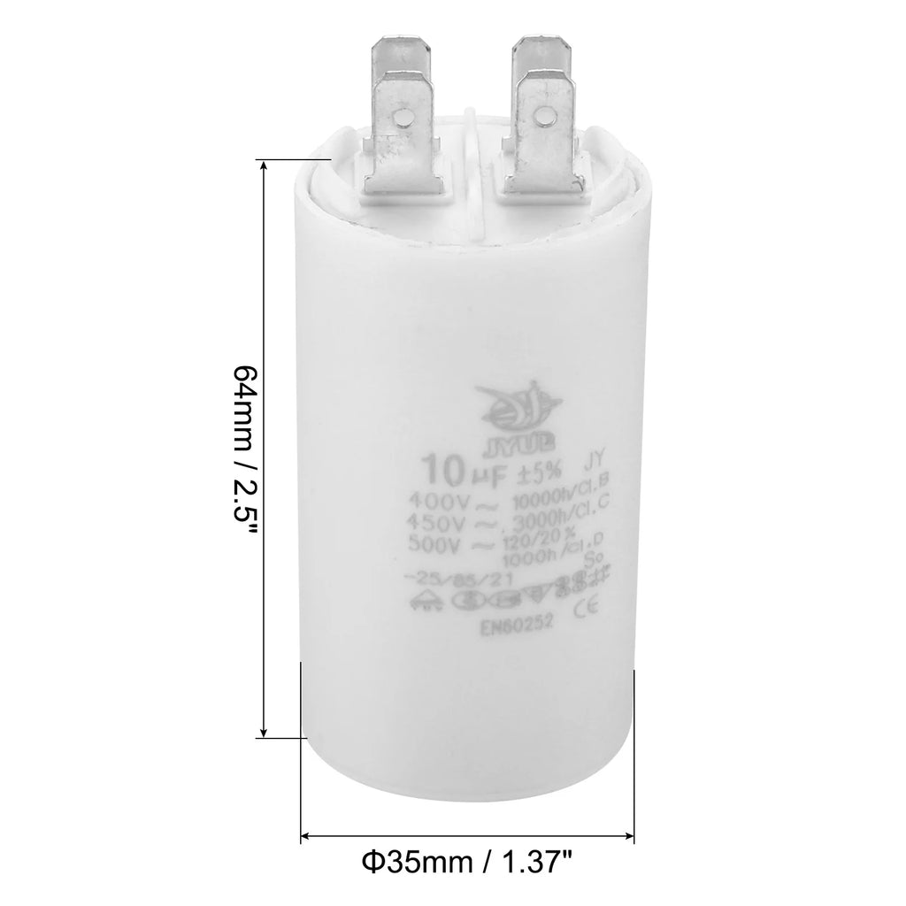CBB60 8uf-100uf Running Capacitor AC 450V 4 Pins 50/60Hz Double Insert Cylinder Bottom for Air Conditioning Water Pump Fan Motor