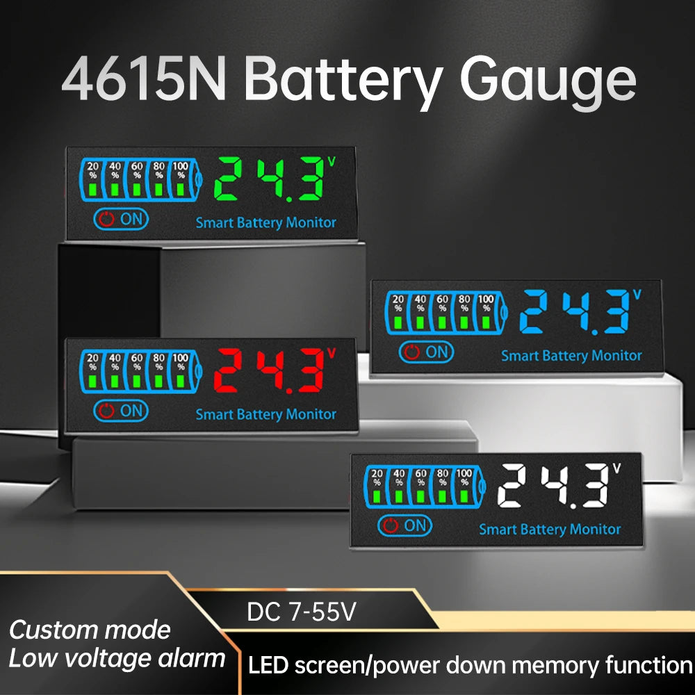 Intelligent Battery Display Lithium Battery Level Indicator DC 7-55V 18650 Lipo Li-ion Capacity Board DIY Charging Tester