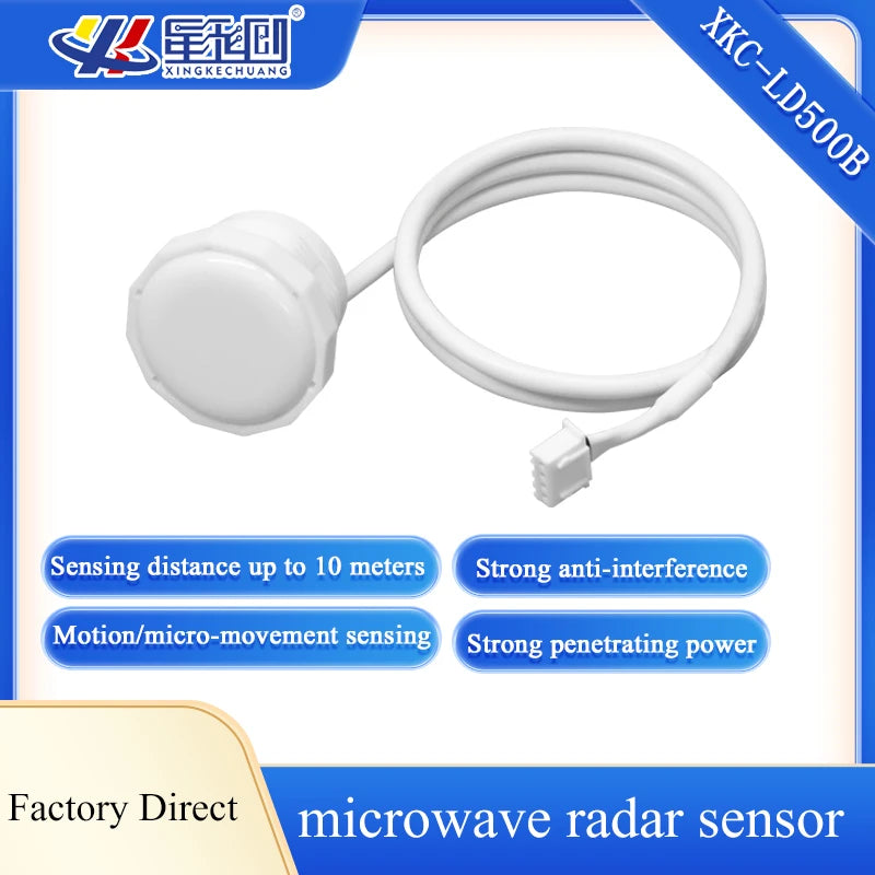 XKC-LD500B 5.8GHz Microwave Radar Motion Sensor 10m Distance Human Existence Body Presence Switch