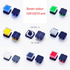 10Sets 12x12x10mm Tact Switch With Plastic Caps Momentary Tactile 4PIN SMT DIP Push Button Switch Micro Key Button