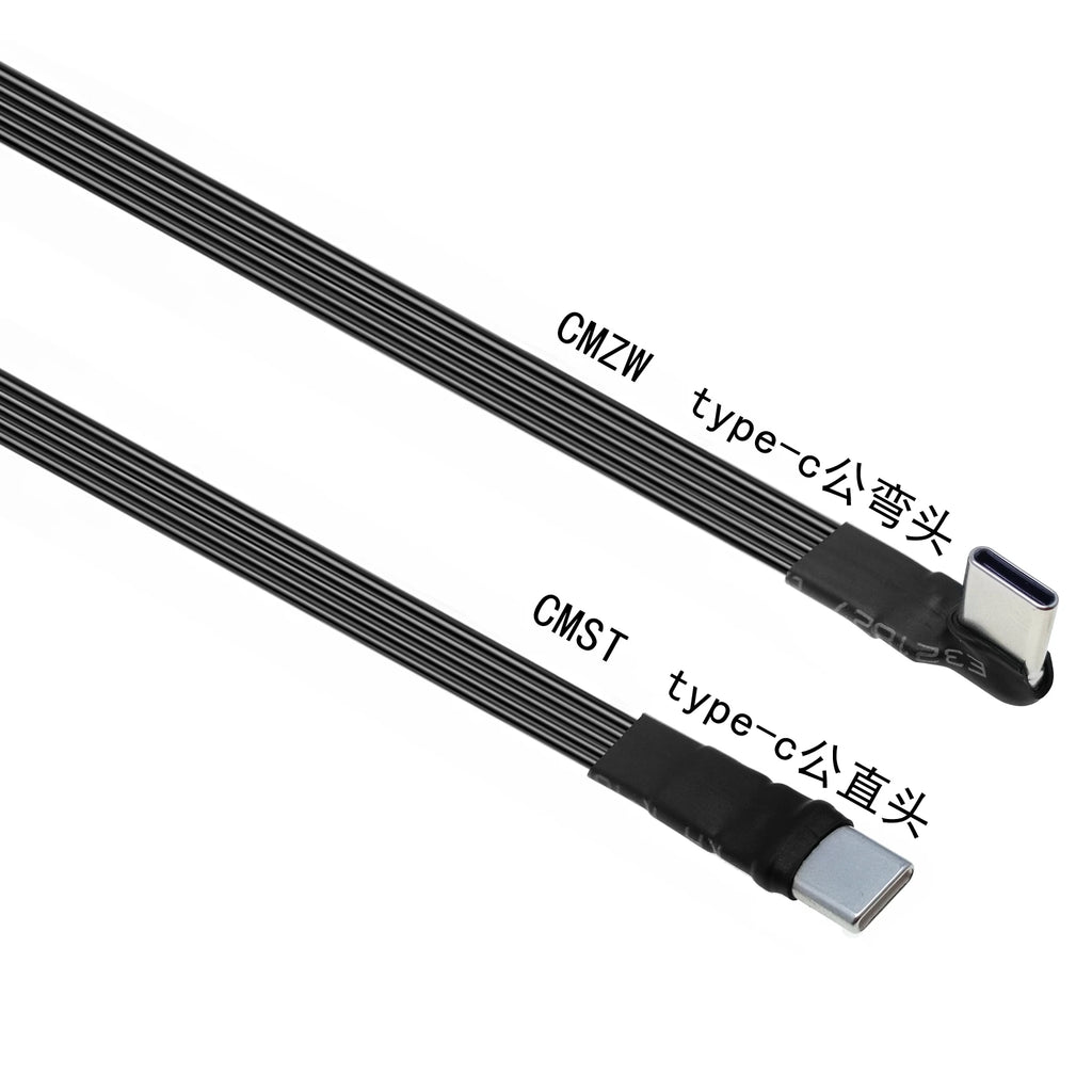5CM 10CM 30CM USB 2.0 Type-C Flat Cable Extension FPC Cable USB 2.0 USB-C 90° Up/Down Angled Plug 5CM-1M