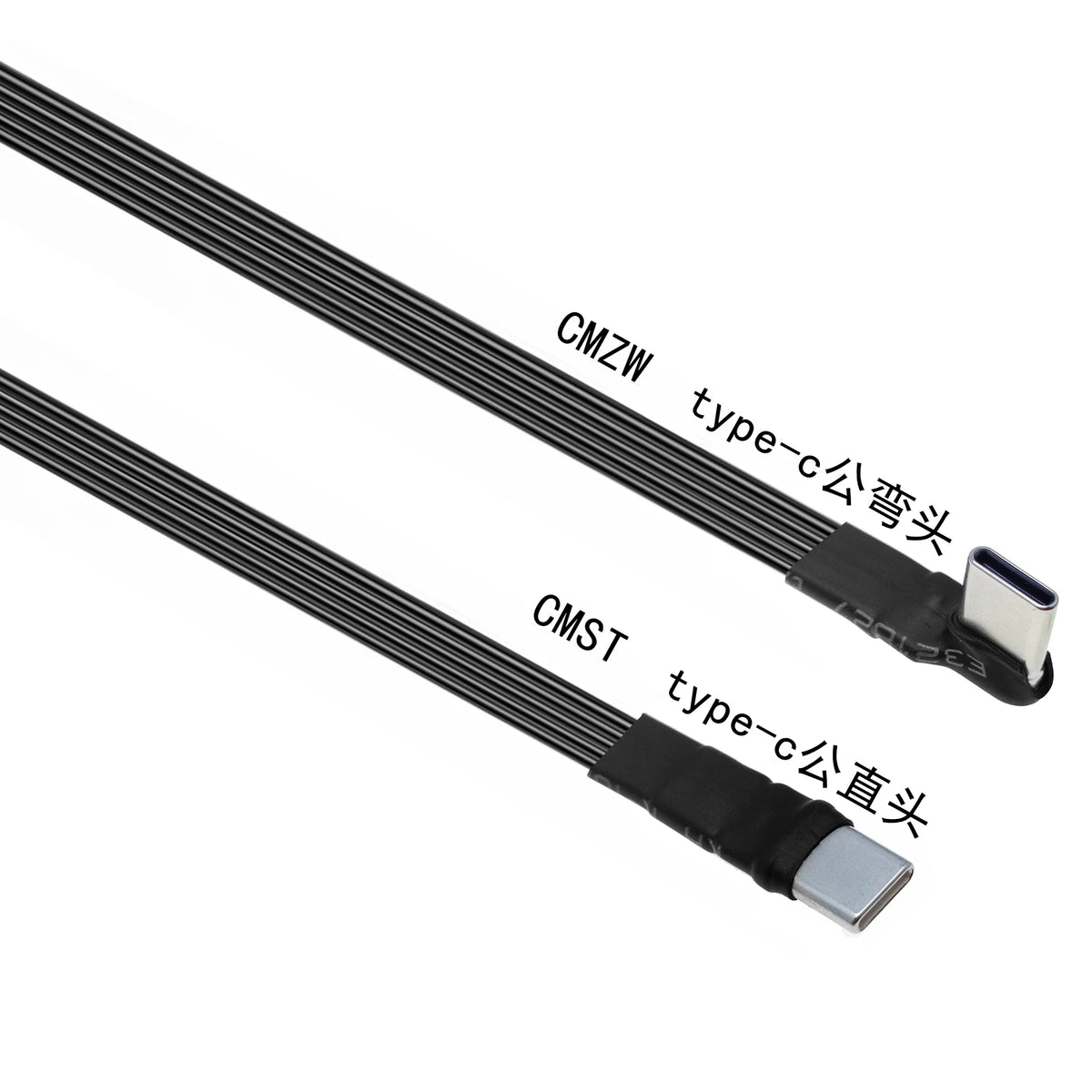 5CM 10CM 30CM USB 2.0 Type-C Flat Cable Extension FPC Cable USB 2.0 USB-C 90° Up/Down Angled Plug 5CM-1M