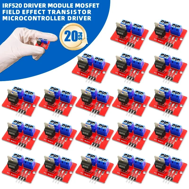5/10/20PCS 0-24V Top Mosfet Button IRF520 MOS Driver Module for Arduino MCU ARM Raspberry Pi